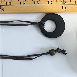 2 for $20 Brown string Pendant Necklace circle vintage boho summer